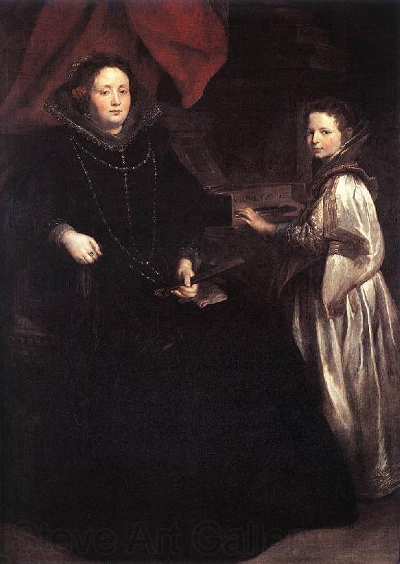 DYCK, Sir Anthony Van Portrait of Porzia Imperiale and Her Daughter fg Norge oil painting art